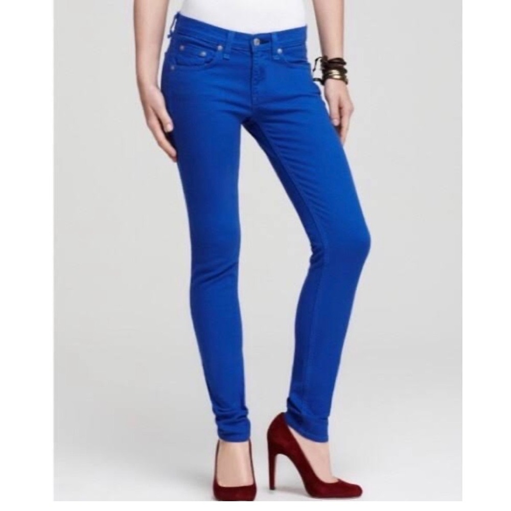 Rag & Bone Jean Legging Cobalt Blue Skinny Jeans Size 26 Made in USA